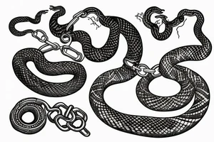 The snake fights the chain tattoo idea
