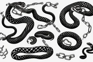 The snake fights the chain tattoo idea