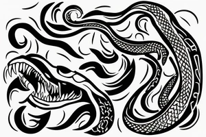 snake with open mouth tattoo idea
