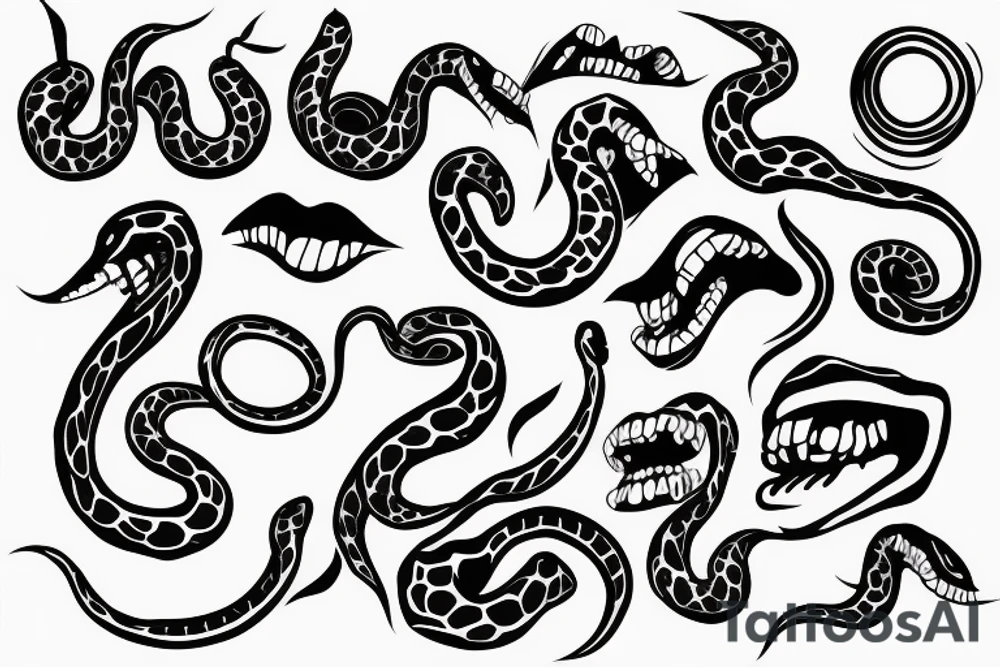 snake with open mouth tattoo idea