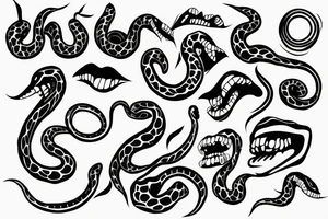 snake with open mouth tattoo idea