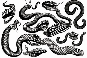 snake with open mouth tattoo idea