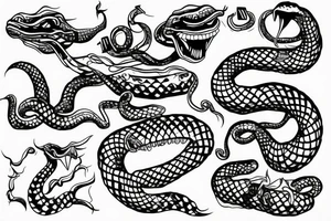 snake with open mouth tattoo idea