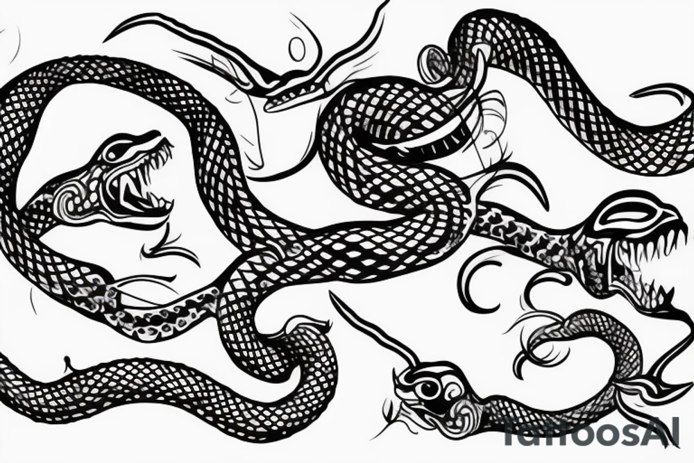 snake with open mouth tattoo idea