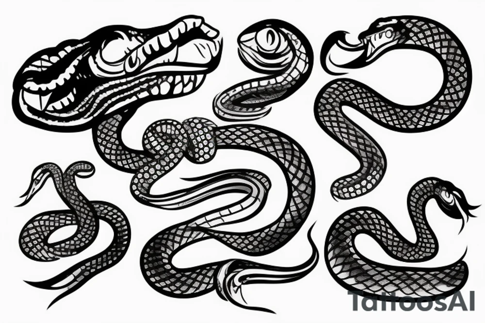 snake with open mouth tattoo idea