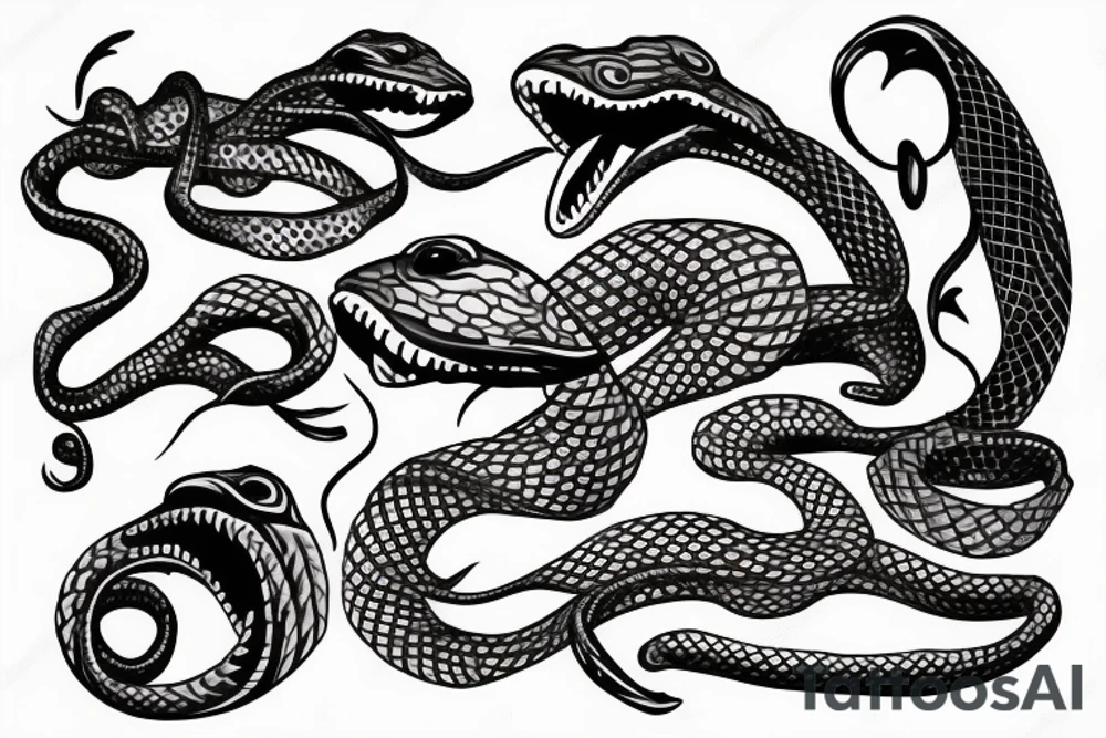 snake with open mouth tattoo idea