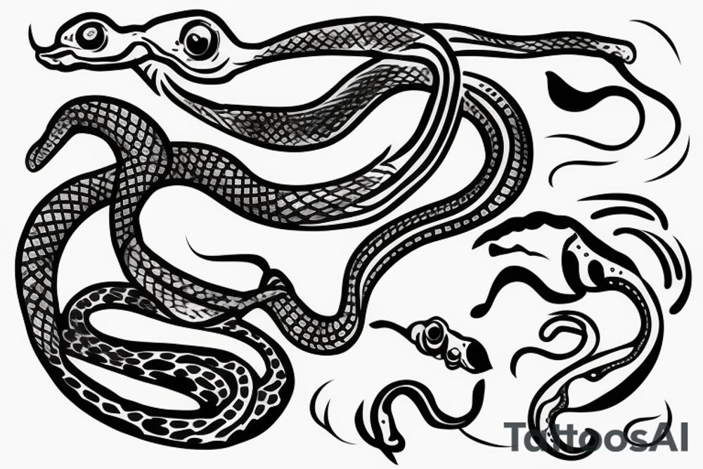 snake with open mouth tattoo idea