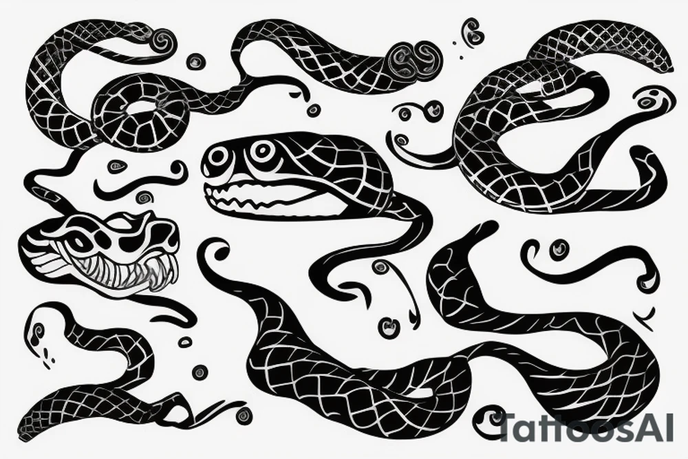 snake with open mouth tattoo idea