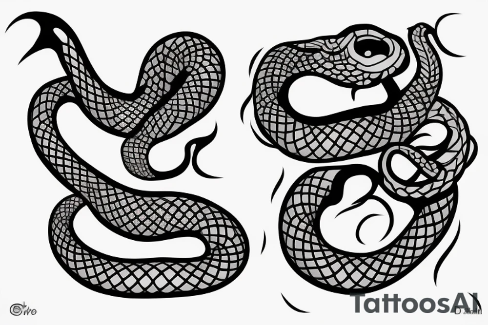 snake with open mouth tattoo idea