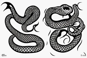 snake with open mouth tattoo idea