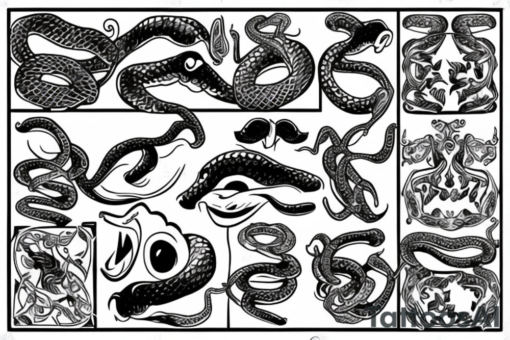 snake with open mouth tattoo idea