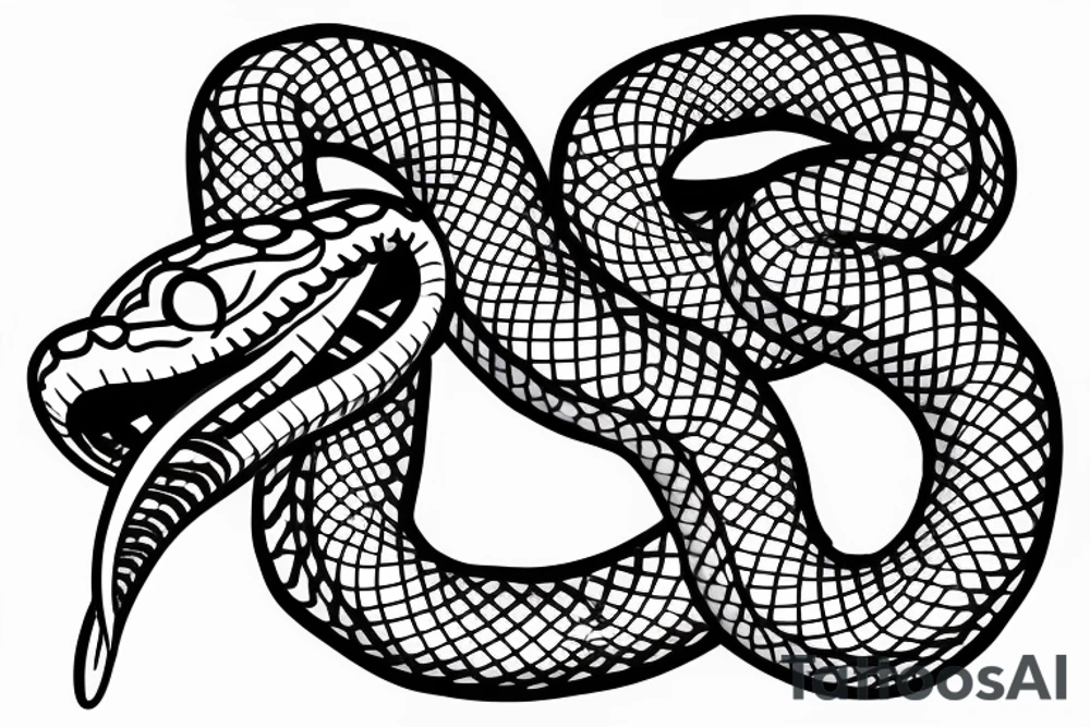 A snake with a chain in its mouth tattoo idea