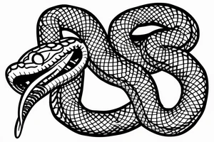 A snake with a chain in its mouth tattoo idea