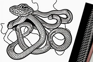 A snake with a chain in its mouth tattoo idea
