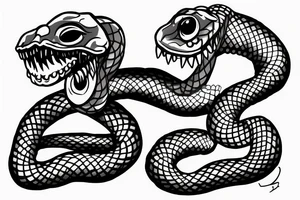 A snake with a chain in its mouth tattoo idea
