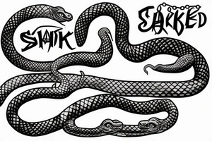 A snake with a chain in its mouth tattoo idea