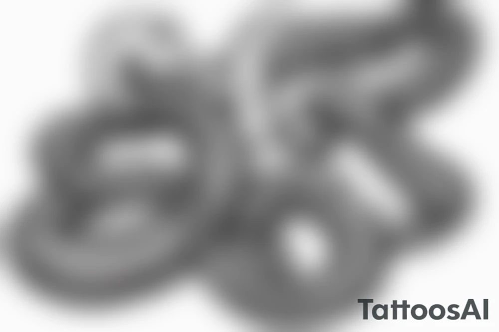 A snake with a chain in its mouth tattoo idea