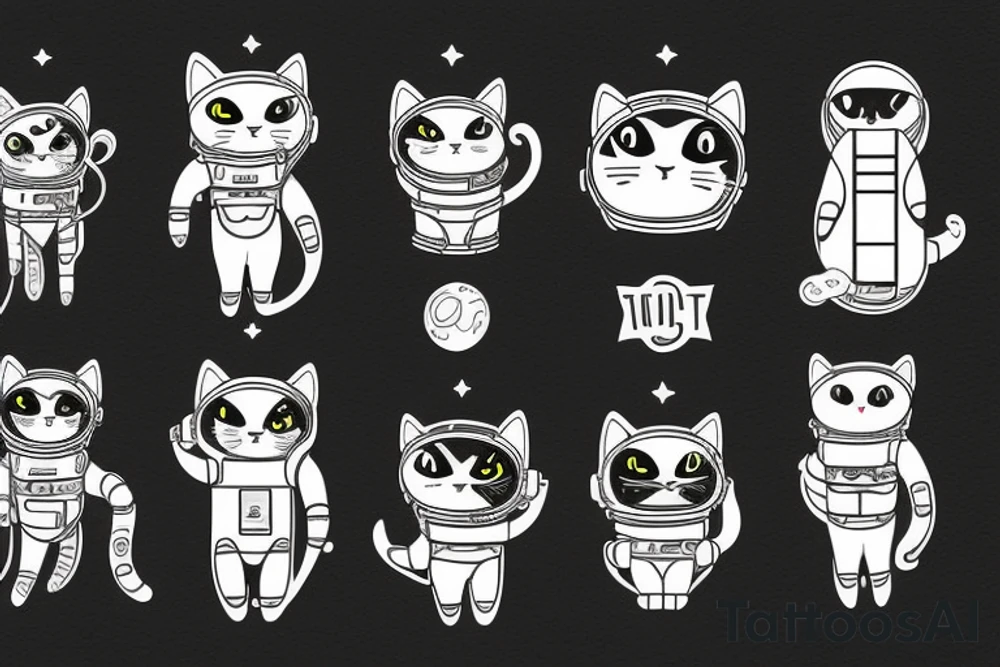 cat astronaut tattoo idea