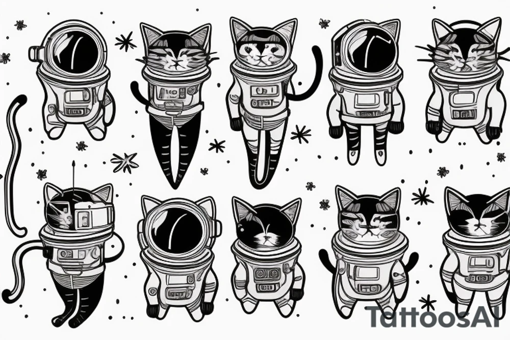 cat astronaut tattoo idea