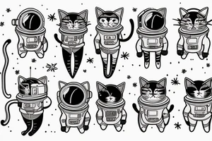 cat astronaut tattoo idea