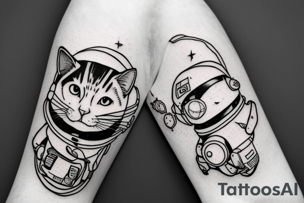 cat astronaut tattoo idea