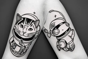cat astronaut tattoo idea