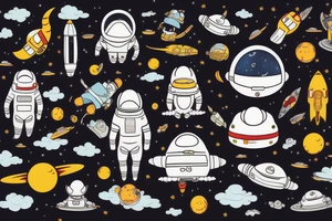 cat astronaut and a ufo tattoo idea
