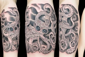 cat octopus tattoo idea
