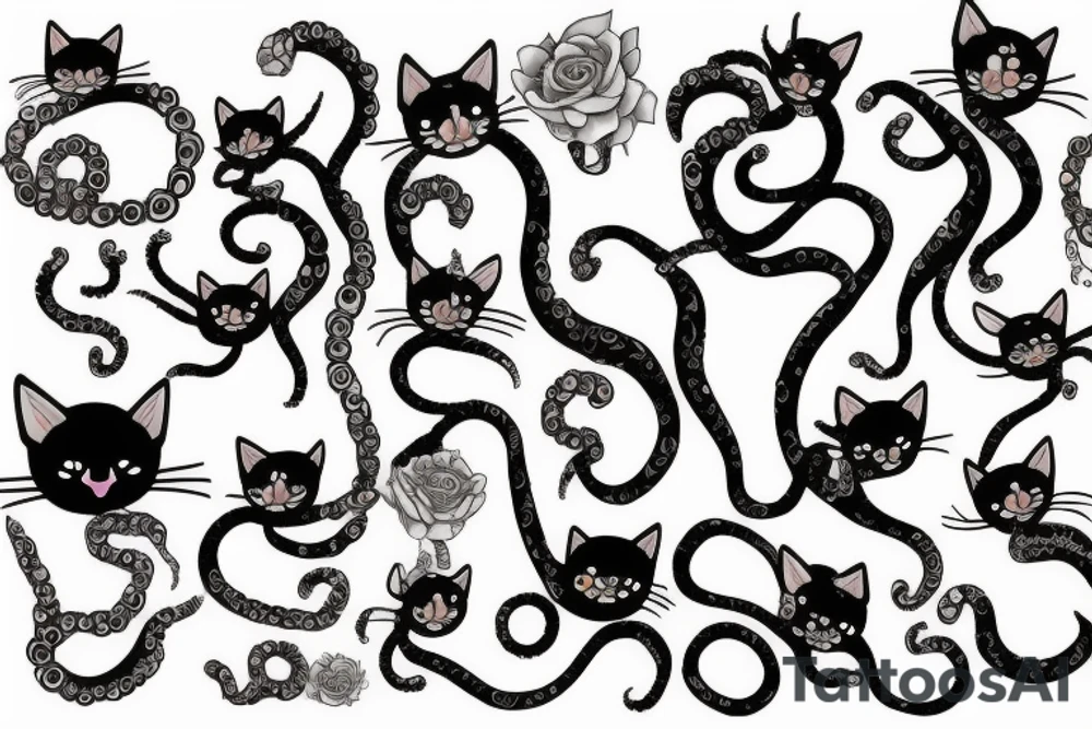 cat octopus tattoo idea