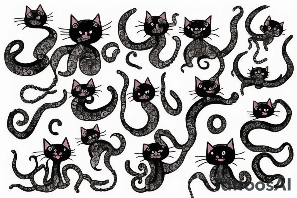 cat octopus tattoo idea