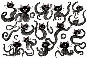 cat octopus tattoo idea