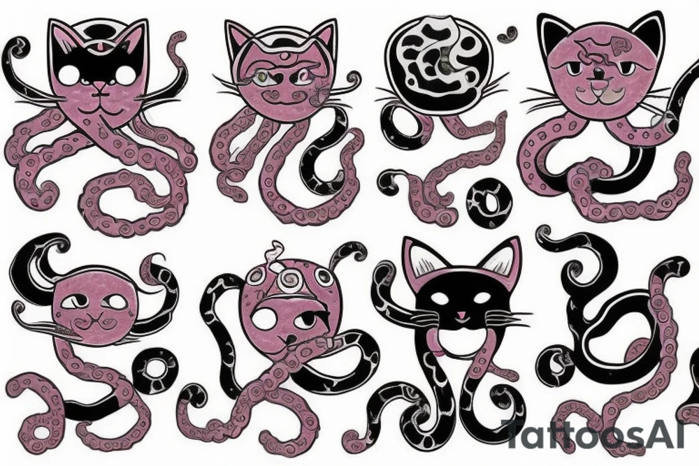 cat octopus tattoo idea