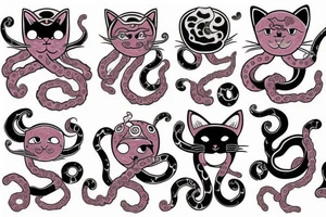 cat octopus tattoo idea