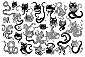 octopus cat tattoo idea