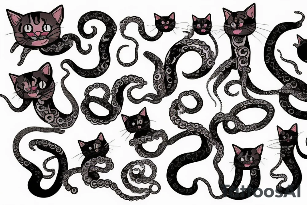 tentacle cat tattoo idea