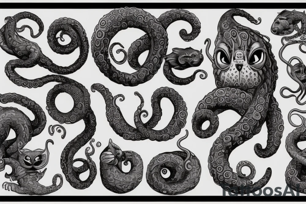 tentacle cat tattoo idea