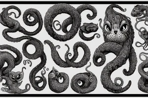 tentacle cat tattoo idea