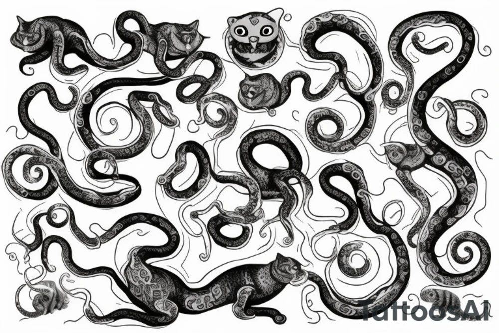 tentacle cat tattoo idea