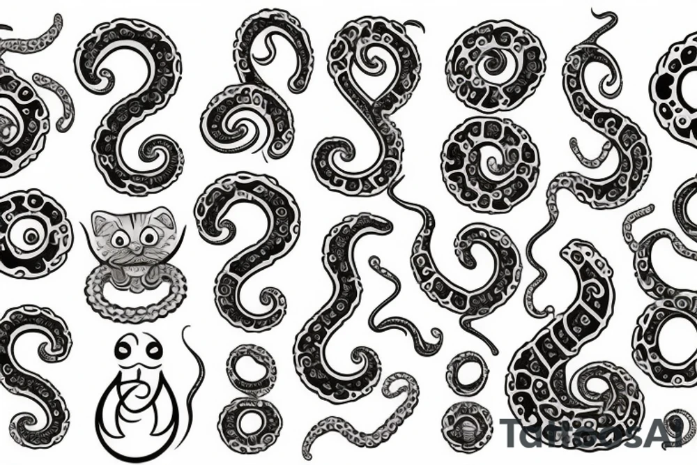 tentacle cat tattoo idea