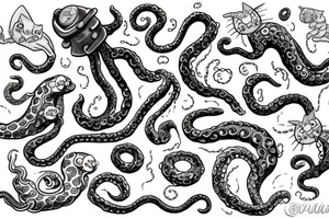 tentacle cat tattoo idea