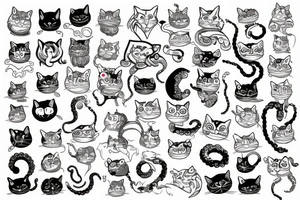 color tentacle cat tattoo idea