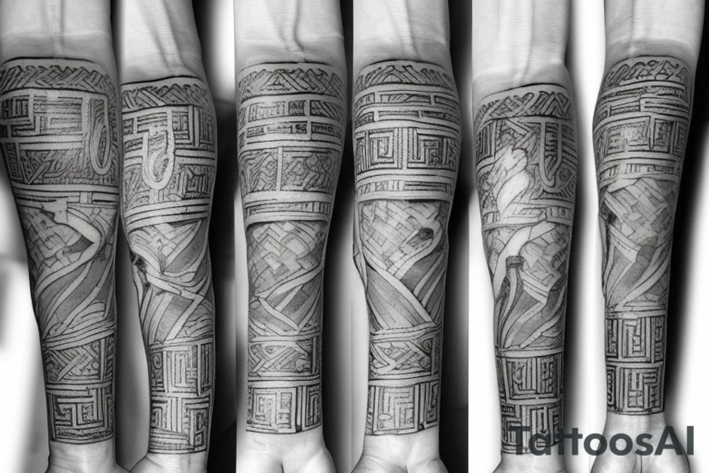 Mythical, woodsy Ancient Greek tattoo on forearm tattoo idea