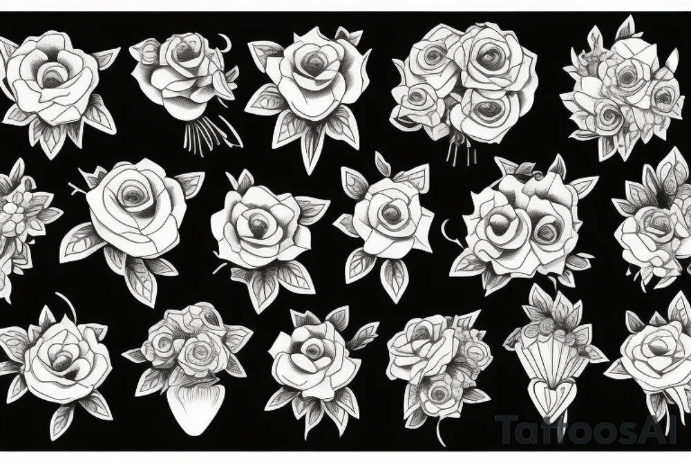 Bouquet of dead flowers tattoo idea
