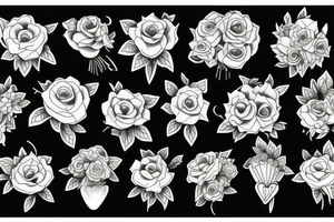 Bouquet of dead flowers tattoo idea