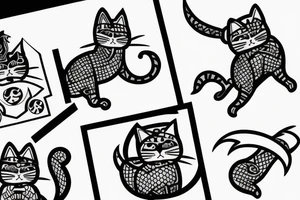 Cat ninja tattoo idea