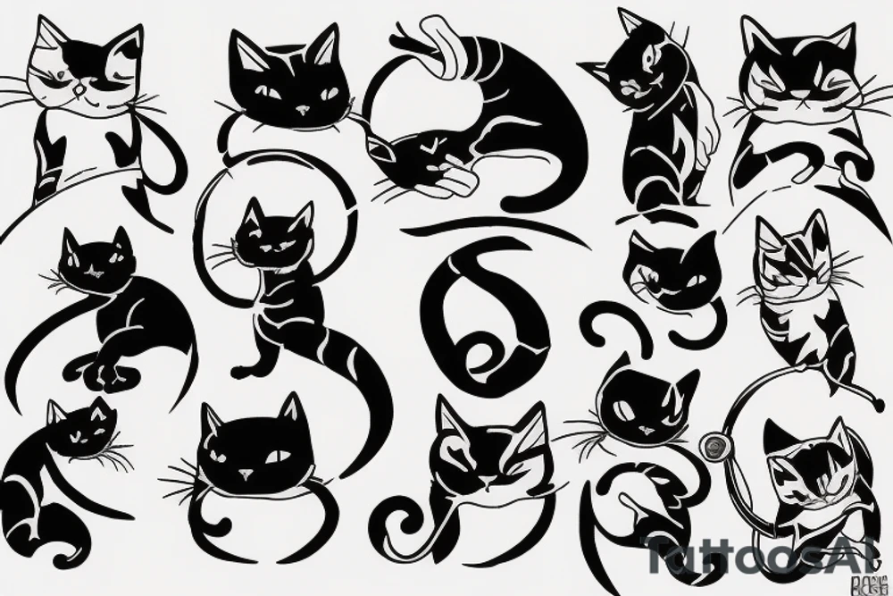 Cat ninja tattoo idea