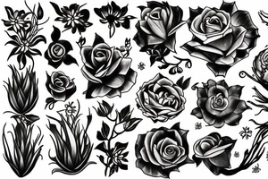 Monster flower tattoo idea