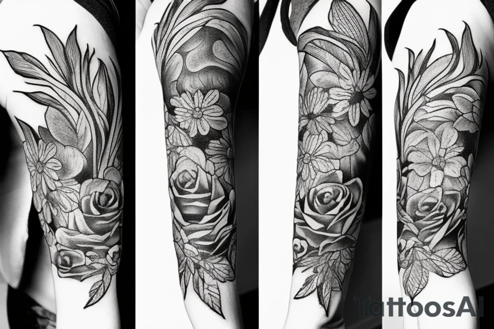 Monster flower tattoo idea