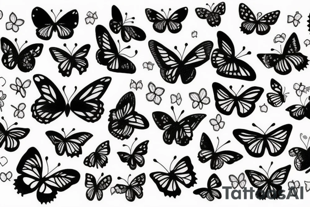 Butterflies with cherry blossoms tattoo idea