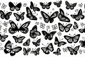 Butterflies with cherry blossoms tattoo idea
